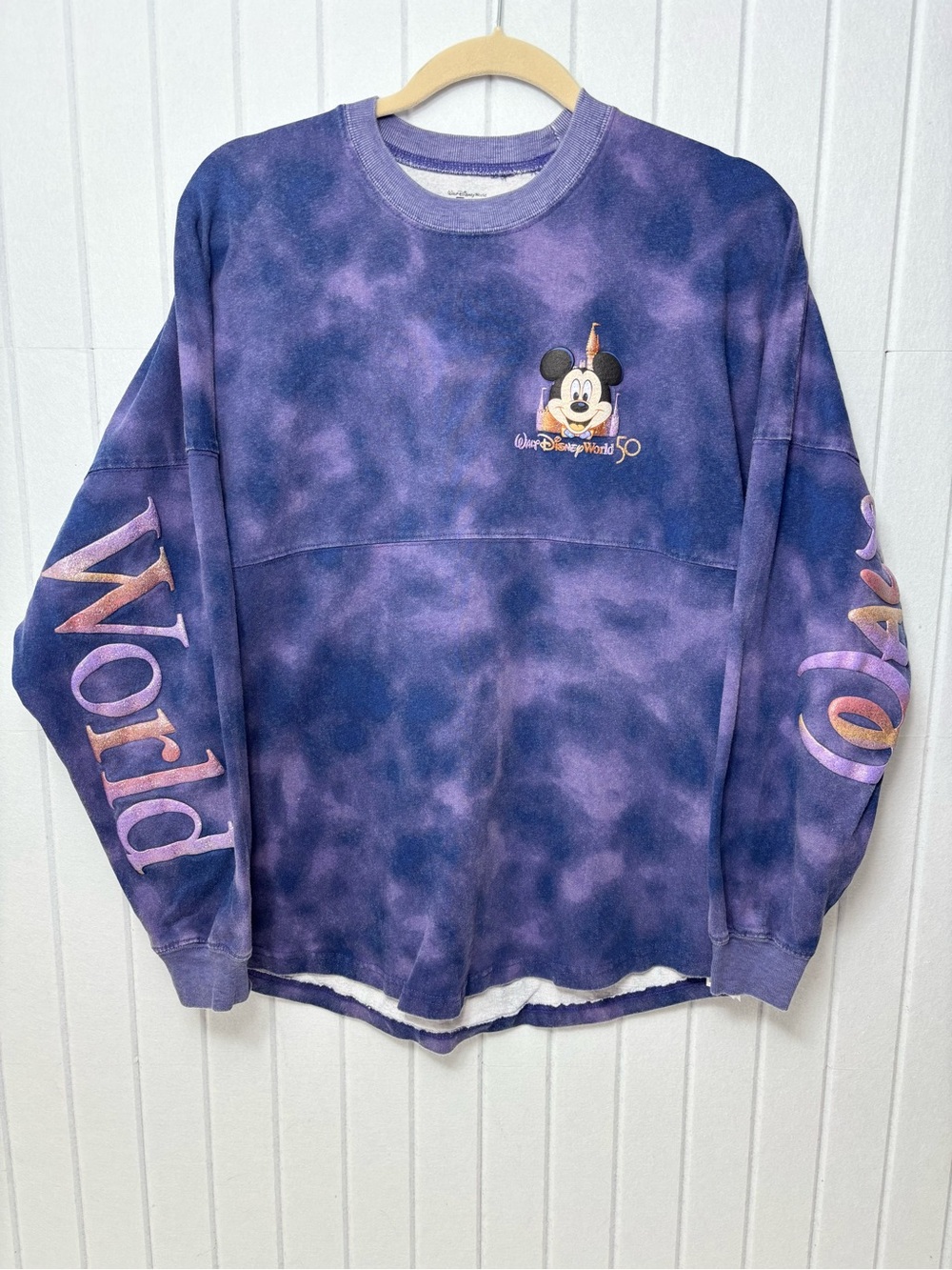 Walt Disney World 50th Anniversary Tie-Dye Spirit Jersey Purple Size S
